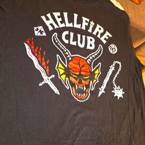 Stranger Things Men's Medium Hellfire Club Black Graphic T-Shirt